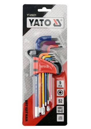 Klucze imbusowe imbusy hex 1.5-10 mm 9 szt YT-05631 YATO