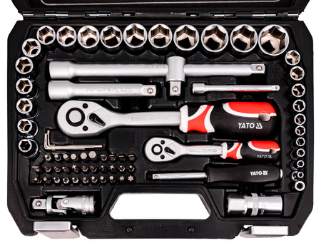 Zestaw kluczy nasadowych 1/2" 1/4" 72el YT-38782 YATO