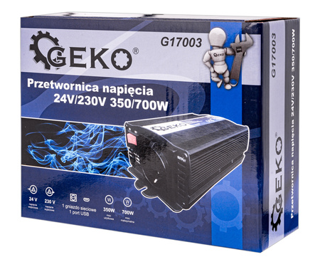 Przetwornica napięcia 24V/230V 350W/700W GEKO
