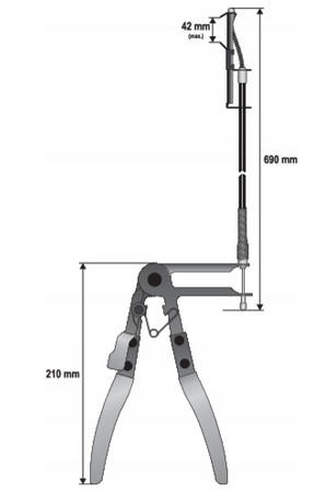 Szczypce z linką do opasek zaciskowych 690mm YT-0677 YATO