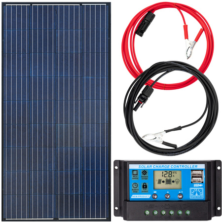 Zestaw solarny / fotowoltaiczny 180W 12V (panel solarny 180W, regulator napięcia 10A) VOLT POLSKA