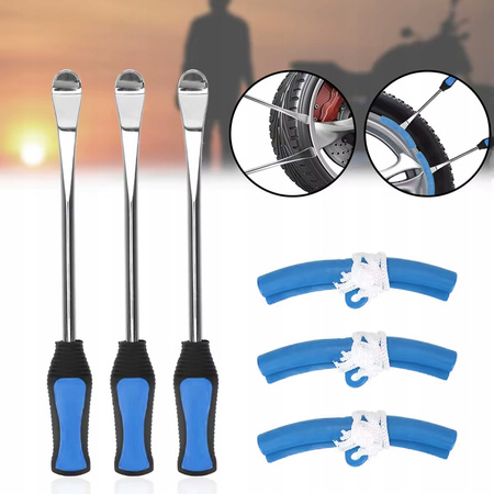 Łyżki ze stopką do opon motocyklowych rowerowych zestaw naprawczy 370mm 14 szt FALON-TECH