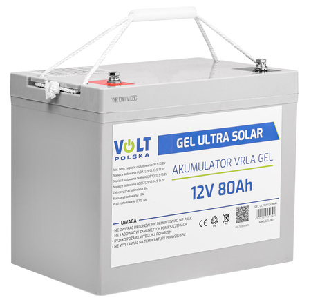 Akumulator żelowy głębokiego rozładowania 12V 80Ah V-PRO VOLT POLSKA