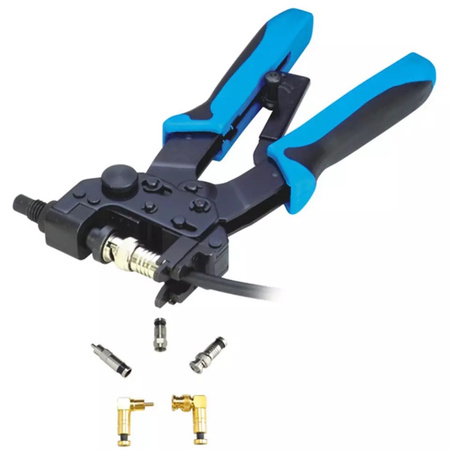Zaciskarka do kabli złączy kompresyjnych BNC RCA F złączy prostych kątowych FALON-TECH