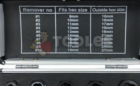 Nasadki wykrętaki do zniszczonych śrub nakrętek 9-19mm 10 el FALON-TECH