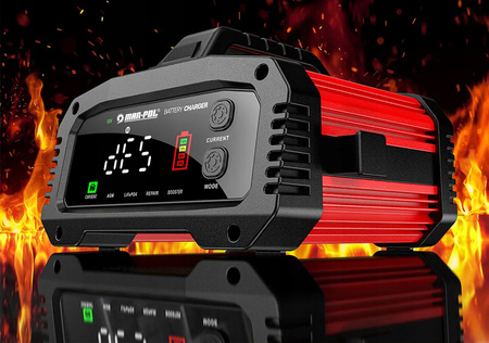 Prostownik ładowarka do akumulatorów z rozruchem agm booster 12V 24V 25A MAR-POL