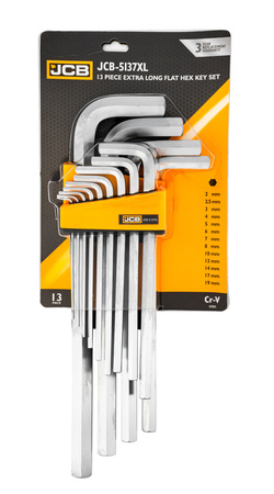 Zestaw klucze imbusowe wkrętaki imbusy crv długie z kulką 13el 2-19mm JCB