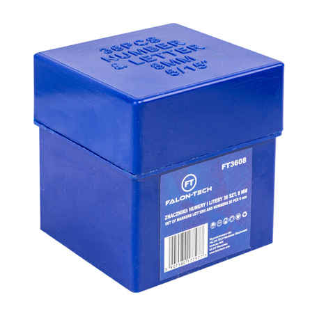 Numeratory znaczniki stemple wybijaki do metalu litery + cyfry 8mm 36el. FALON-TECH