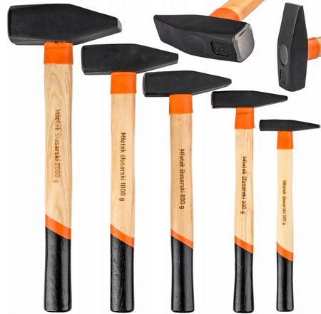 Zestaw młotków ślusarskich drewniany trzonek 100g-2000g 5 szt FALON-TECH