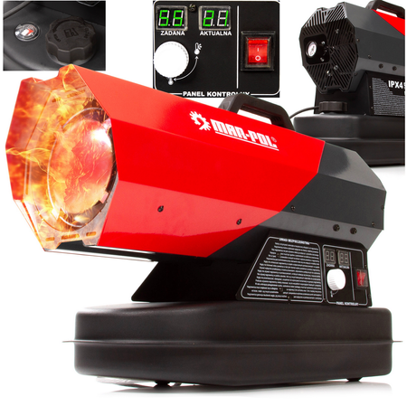 Nagrzewnica olejowa 30 KW spalinowa dmuchawa + termostat lcd grzejnik piec MAR-POL
