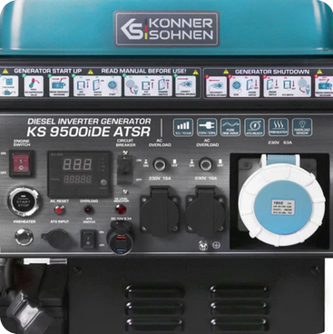 Agregat prądotwórczy generator prądu inwerterowy diesel 9500IDE ATSR 10 kW Könner & Söhnen KS