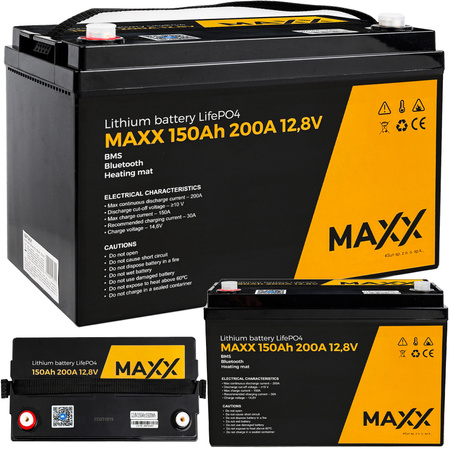 Akumulator LiFePo4 BMS do łodzi kampera paneli mata grzewcza 150Ah 200A 12V BMS 4SUN