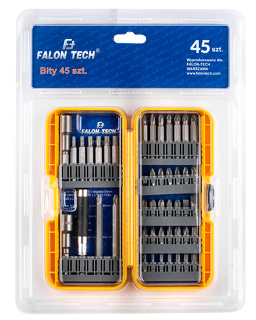 Zestaw bitów bity końcówki do wkrętarki w etui PH PZ torx imbus SL 45el FALON-TECH