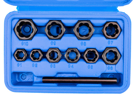 Nasadki do zniszczonych ZERWANYCH śrub 11 elementów FALON-TECH