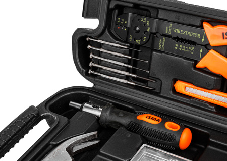 Zestaw narzędziowy klucze nasadowe imbusowe wkrętaki młotek bity 129el ISMA