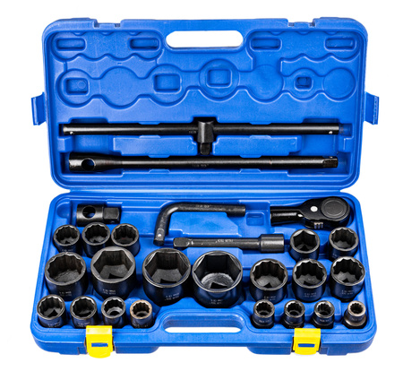 Zestaw klucze nasadowe nasadki udarowe do kół mocne 3/4" 6-K 12-K 26el FALON-TECH