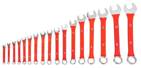 Klucze płasko oczkowe płaskie gumowane zestaw płachta 6-32 mm 17el MASTIFF