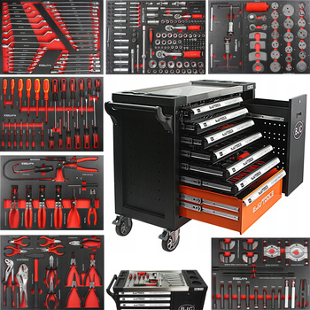 Profesjonalna Szafka Narzędziowa Wózek Warsztatowy 7 szuflad 306 el BJC