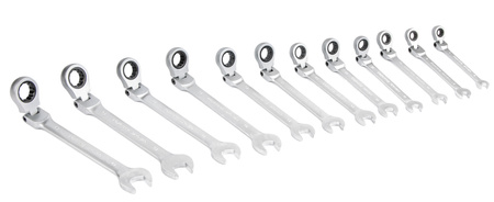 Klucze płasko oczkowe z grzechotką zestaw 8-19mm 12EL Falon-Tech