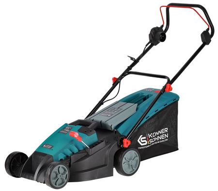 Kosiarka elektryczna do trawy z koszem mocna 1400w 50L 3000 obr/min KS 38LM-BL Könner & Söhnen