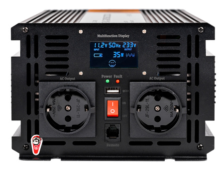 Przetwornica prądu napięcia UPS sinus 12v 230v MAXX 1500/3000W LCD PILOT 4SUN