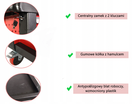 Profesjonalna Szafka Narzędziowa Wózek Warsztatowy 7 szuflad 333 el TRADE HOUSE