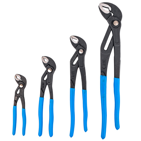 Szczypce nastawne do rur - zestaw 4szt. wraz z płachtą GEKO