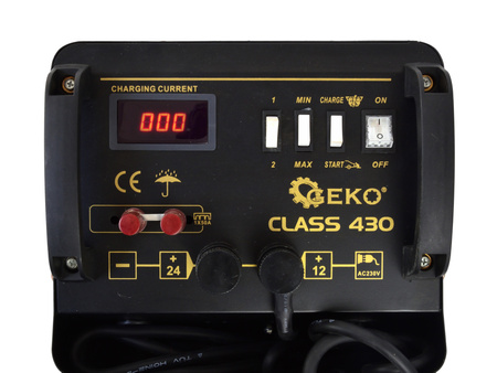 Prostownik z rozruchem CLASS 430 12/24V 360A LCD GEKO