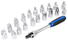 Klucze nasadki do korków spustowych oleju 20el + pokrętło przegubowe 3/8" FALON-TECH