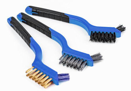 Zestaw szczotki druciane dwustronne precyzyjne komplet do metalu 3szt FALON-TECH