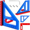 Kątomierz kątownik kwadratowy linijka 45/90° do obróbki drewna stolarski FALON-TECH
