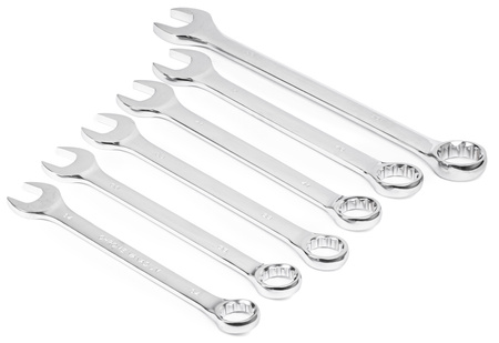 Zestaw kluczy płasko-oczkowych 6 elementów stal crv grube satyna 34-50 mm MAR-POL