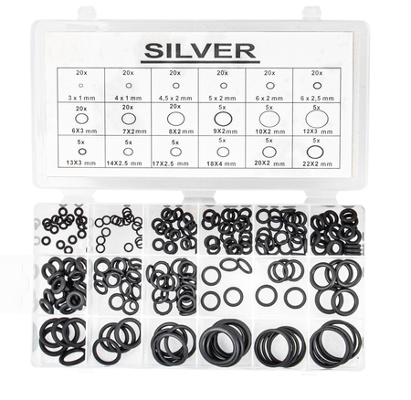 Oringi gumki uszczelki gumowe olejoodporne 225 sztuk SILVER