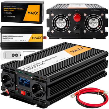 Przetwornica prądu napięcia IPS 12v 230v MAXX 2000/4000W LCD PILOT 4SUN