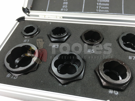 Nasadki wykrętaki do zniszczonych śrub nakrętek 9-19mm 10 el FALON-TECH