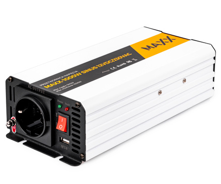 Przetwornica prądu napięcia czysty sinus 12v 230v 500/1000w MAXX 4SUN