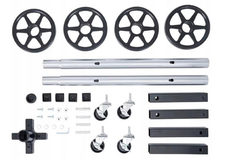 Stojak na opony koła felgi regał pionowy z kółkami na 4 opony do garażu SILVER