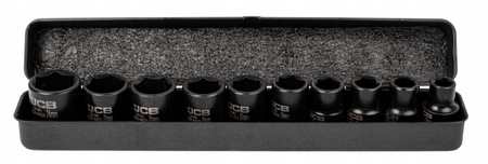 Zestaw nasadki udarowe głębokie do klucz pneumatyczne 1/2" 10-24mm 10el JCB