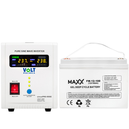 Zasilanie UPS awaryjne 800W akumulator 100Ah VOLT POLSKA