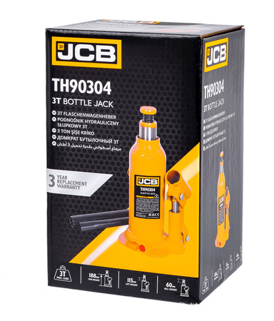 Podnośnik hydrauliczny słupkowy butelkowy maszynowy samochodowy lewarek 3T JCB