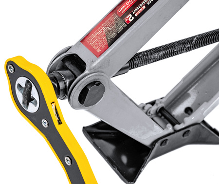 Zestaw podnośnik lewarek trapezowy klucz teleskopowy do wymiany kół + nasadki 2T FORCEKRAFT