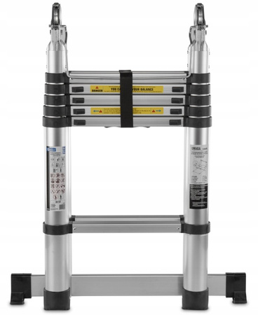 Drabina teleskopowa przegubowa aluminiowa 5m 150kg GEKO