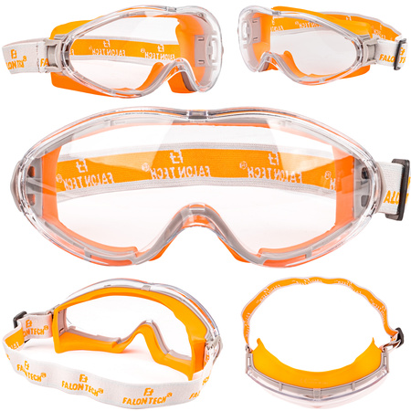 Okulary przeciwodpryskowe bezbarwne gogle robocze ochronne bhp FALON-TECH