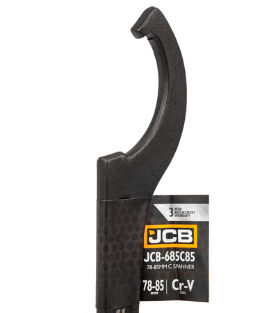 Klucz hakowy z noskiem pazurem nastawny do nakrętek 78-85 mm JCB