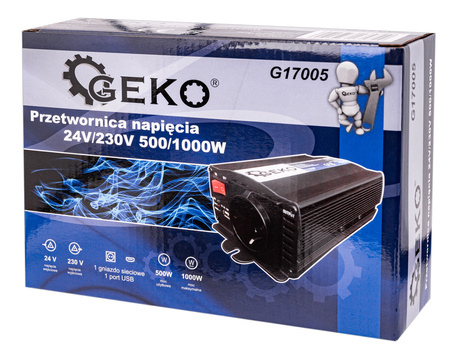 Przetwornica napięcia 24V/230V 500W/1000W GEKO