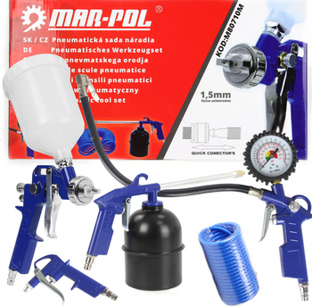 Zestaw lakierniczy pistolet do malowania i pompowania 5el MAR-POL