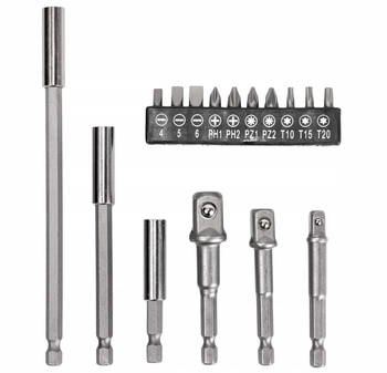 Adaptery redukcje na nasadki do wkrętarki bity przedłużki 16 el FALON-TECH