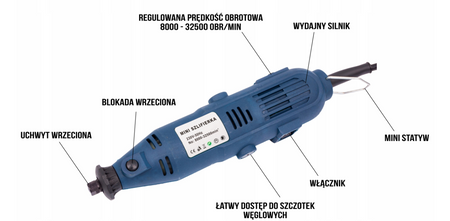Mini szlifierka drill multiszlifierka wielofunkcyjna frezarka 160w 400 el SILVER