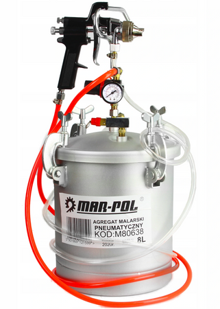 Agregat malarski pistolet lakierniczy 8 litrów MAR-POL