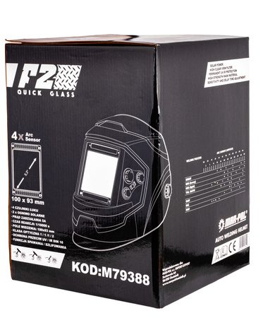 Maska spawalnicza przyłbica samościemniająca F2 QUICK GLASS MAR-POL